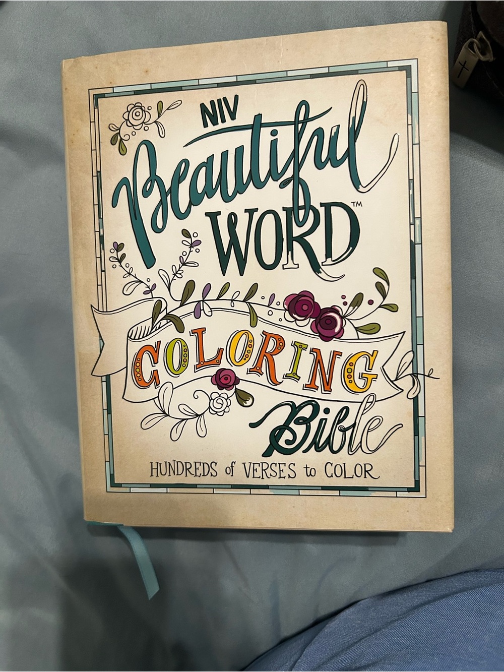 Beautiful Word Coloring Bible - Cream Cover with Teal and Purple Accents